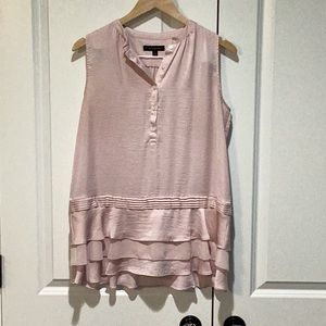 BR Sleeveless Button-Up Tunic Blouse